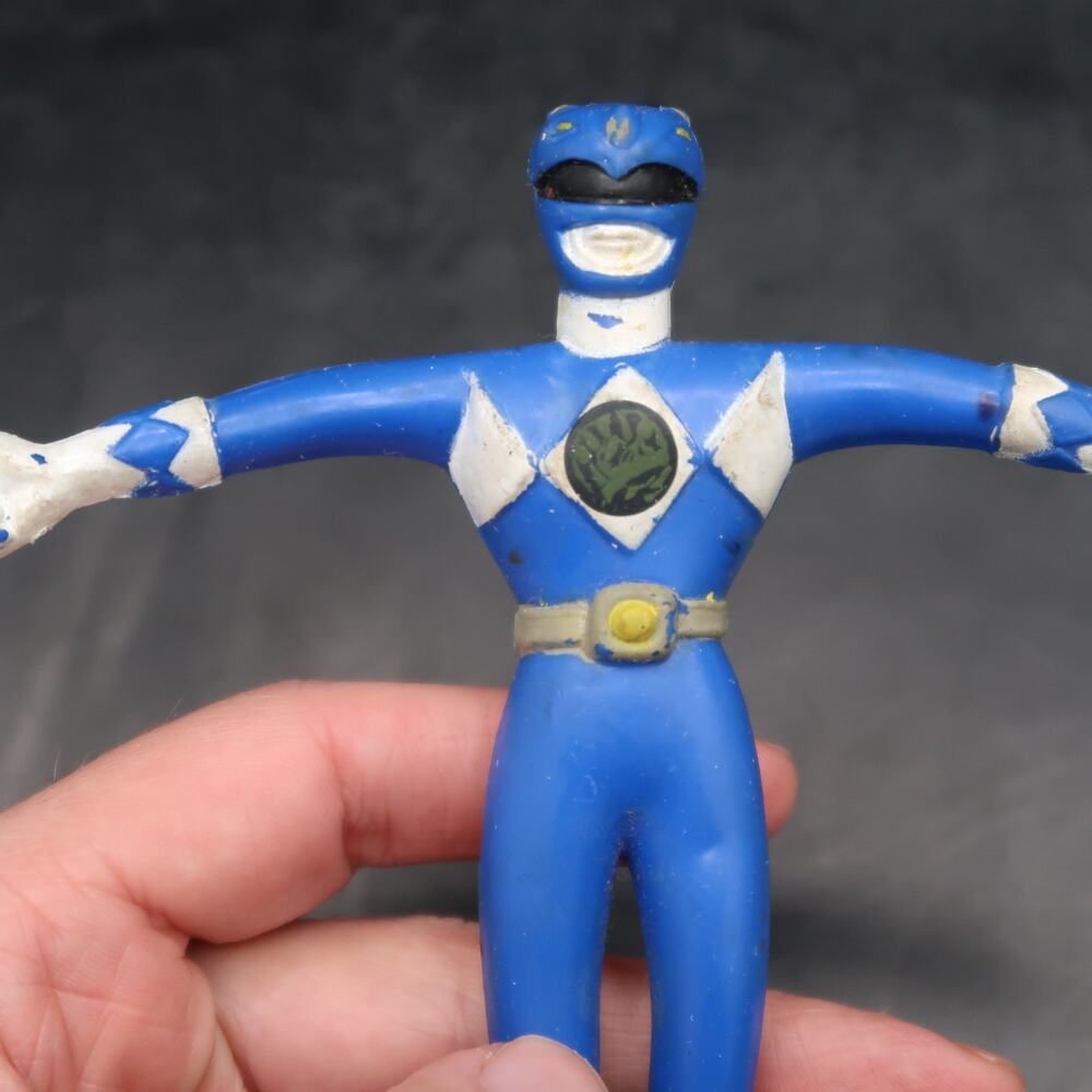 Saban Power Rangers Red Ranger & Blue Ranger Rubber Bendy Figure MMPR 1994 - Picture 8 of 10